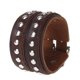 thumbnail image 1 of hombres de ancho doble capa remache cinturón brazalete pu de cuero marrón Sunnimix Pulsera de hebilla de correa de remache, 1 of 6