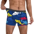 thumbnail image 2 of Cauagu Cartoon Shark Print Boxer Briefs for Men,Comfortable Breathable Men's Underwear Moisture Wicking Underpants -Large, 2 of 8