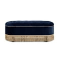 thumbnail image 5 of Melinda 48.5" Oval Tufted Bullion Fringe Storage Bench, Dark Navy Blue Performance Velvet, 5 of 12