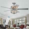 thumbnail image 4 of Kyana 6-light Crystal 5-blade 52-inch Chrome Ceiling Fan, 4 of 5