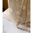 thumbnail image 4 of YOUI-GIFTS Women Handmade Rattan Shoulder Bag Daisy Printed Beach Handbag Handwoven Tote Bag Turn Locks Casual Bag, 4 of 6