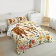 thumbnail image 2 of Manfei Kawaii Highland Cow Full Size Comforter Sets,Rustic Farmhouse Lodge Bedding Comforter Set,Vintage Country Floral Bedding Sets For Girl Kids,Luxury Bedroom Decor Reversible,3pcs, 2 of 7
