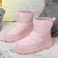 thumbnail image 6 of BOBOGOJP Girls Boys Warm Winter Boots Kids Outdoor Snow Boots(Toddler/Little Kid) Pink for Size 2, 6 of 8