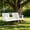 White + Steel + Wood, variant on LANKANG 2 Seater Outdoor Patio Hanging Swing Bench Slatted Seat Design Complete Mounting Chains For Balcony Terrace Relaxation