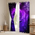 thumbnail image 3 of Homewish Valentine'S Day Rose Curtains Pack of 2 (42x84 Each),Silver Sequin Print Curtains Blackout,Purple Black Bedroom Curtains For Men Women,Luxury Bedroom Decor, 3 of 6