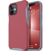 TEAM LUXURY iPhone 12/12 Pro Shockproof Rugged Case, Ultra Impact Resist, Anti-Scratch, 6.1 Inch (Red Velvet/Gray)