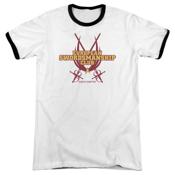 Star Trek Swordsmanship Club Adult Ringer White Black