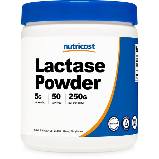 Nutricost Lactase Powder 250 Grams Pure Premium Lactase Supplement Powder