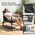 thumbnail image 3 of WWR Rocking Patio Bistro Sets 3 Piece - All-Weather - Conversation Furniture Set, Wicker Rattan Outdoor Front Porch Chair for Balcony, Porch, Garden, Backyard, Poolside, 3 of 8