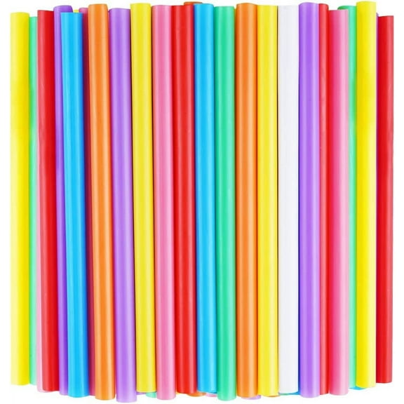 100 PCS Jumbo Smoothie Straws, Colorful Disposable Plastic Large Wide-mouthed Milkshake Straw (0.4" Diameter and 8.26" long)