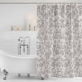 thumbnail image 4 of Farmhouse Flower Waterproof Fabric Shower Curtain,Botanical Vintage Grey Leaf Plant Waterproof Fabric Shower Curtain for Bathroom Curtains Bathtubs Shower Curtains with 12 Hooks Extra Long 72x84, 4 of 8