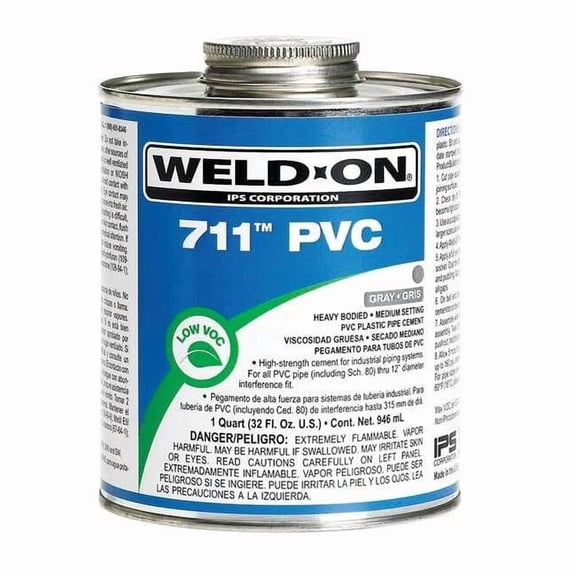 Weld-On PVC Gray Heavy Bodied 1/2 Pint 13976