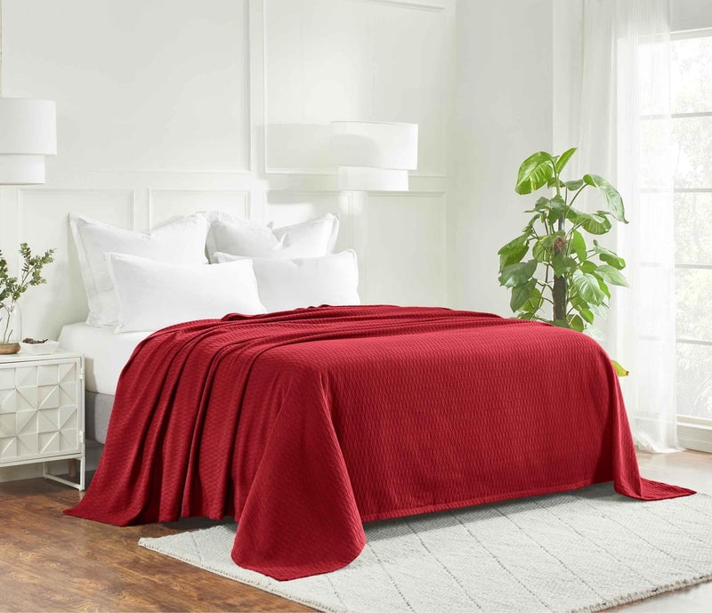 Superior Dobby Weave Cotton Blanket 108" x 100", All Season Bed Blankets, California King, Black