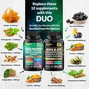 Zoyava Sea Moss & Shilajit Capsules Bundle - 16-in-1 19,445 MG + 8-in-1 15,250 MG with Ashwagandha & Turmeric