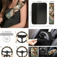 thumbnail image 4 of Jeiento Sloth Car Seat Cover Full Set, Front and Back Seat, Floor Mat, Steering Wheel, Armrest, Seatbelt Strap, Flower Decorative Auto Interior Accessories, 17 Pack, 4 of 8