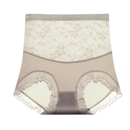 Kmdttou Women s Underwear Cotton Sexy Lace High Cut Panties Comfort Bikini Panty Stretch Underpants Breathable Ladies Briefs (Available in Plus Size) Coffee-L