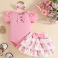 thumbnail image 2 of mgoYE Baby Girl Clothes 0-3 Months Newborn Infant Baby Girl Clothes Romper Skirts Set Bow Summer Outfits Cute Baby Clothes Girl(Pink,0-3 Months), 2 of 6