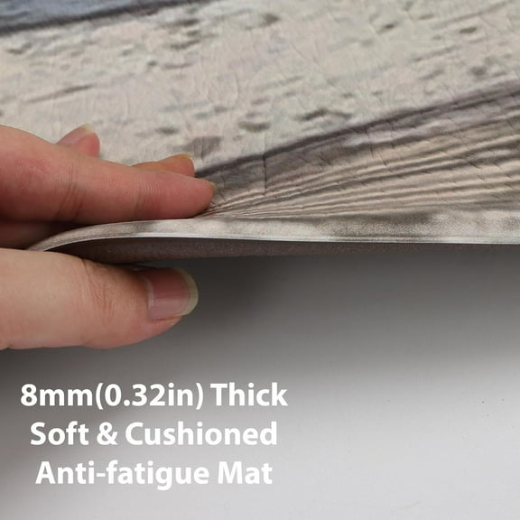 Kitchen Mats for Floor 2 Piece, Non-Slip Cushioned Rugs, Waterproof & Anti-Fatigue, Perfect for Kitchen, Sink, Laundry Room(Rustic Woodgrain Design)