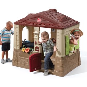 Step2 Neat And Tidy Cottage Blue Playhouse For Toddlers Walmart Com