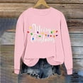 thumbnail image 4 of Sakmal Womens Sweatshirts Christmas Pink Crew Neck Tops Holiday Merry Christmas Sweatshirt for Women, 4 of 6