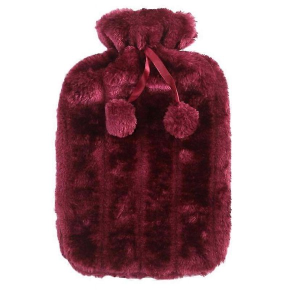 2L Removable Hot Water Bottle Bag Plush Cover Protective Case Heat Preservation
