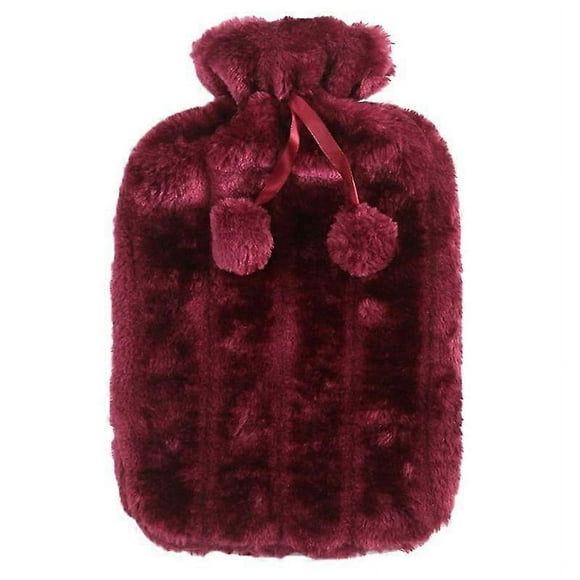 2L Removable Hot Water Bottle Bag Plush Cover Protective Case Heat Preservation