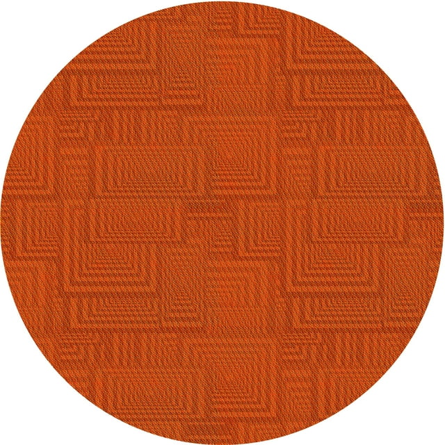 Ahgly Company Machine Washable Indoor Round Transitional Orange Red Orange Area Rugs, 4' Round