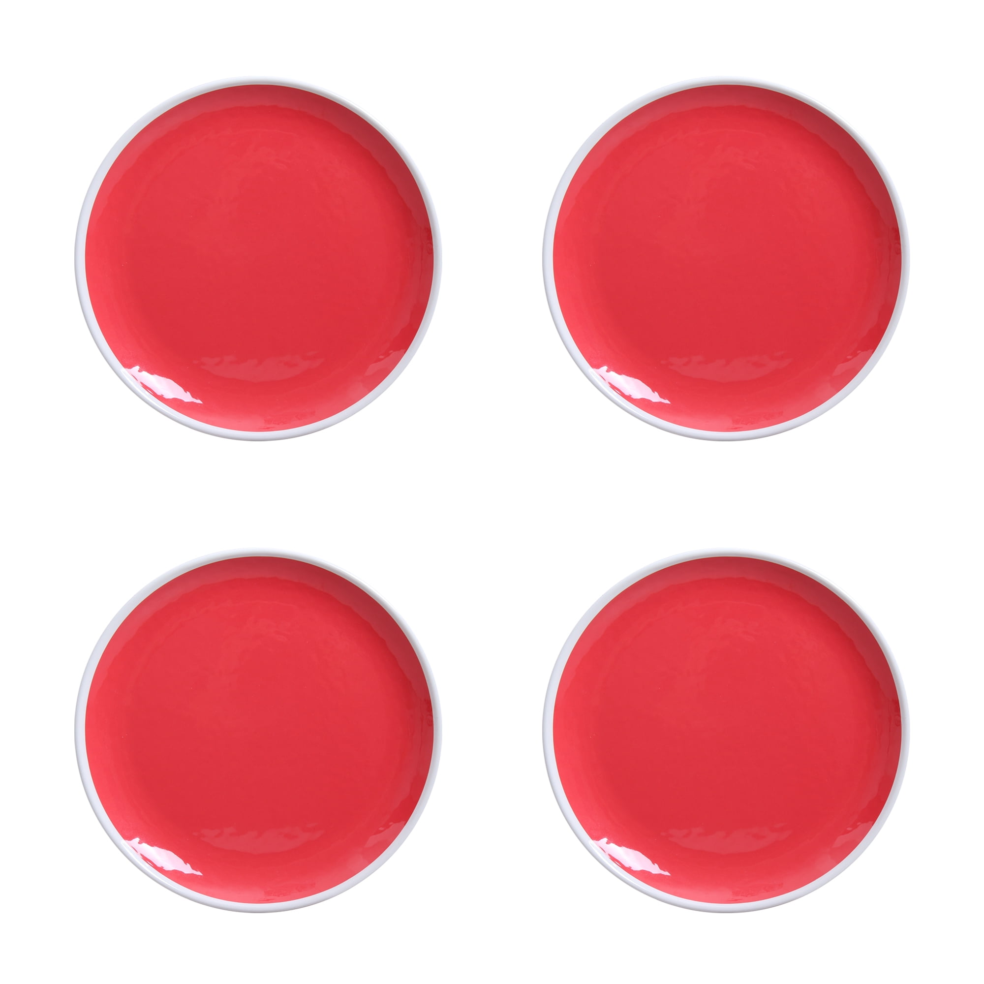 Better Homes & Gardens Outdoor Melamine Solid Red Salad Plates, Set of