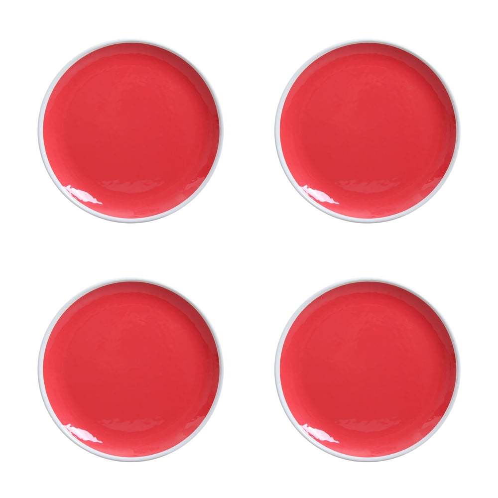 Better Homes & Gardens Outdoor Melamine Solid Red Salad Plates, Set of