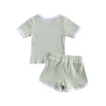 thumbnail image 7 of Bagilaanoe 2pcs Toddler Baby Girl Short Pants Set Short Sleeve T-shirt Tops + Shorts 6M 12M 18M 24M 3T Kids Casual Summer Outfits, 7 of 7