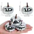 thumbnail image 2 of Decorative Desktop Ornament Glittering Disco Pumpkin for Halloween Reflective Foam Fall Stylish Silver Pumpkin for Indoor Celebrations and Parties 12PCS, 2 of 8