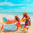 thumbnail image 5 of kladzum Beach Tote Bag, Double Buckle Beach Bag Mesh Toy Bag Children's Beach Bag Hollow Storage Bag, 5 of 5