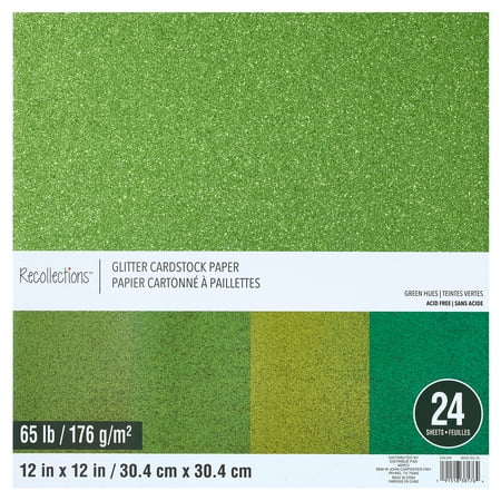 UPC: 0191518381764 | Glitter Greens 12 x 12 Cardstock Paper Pack by Recollections™ 24 Sheets