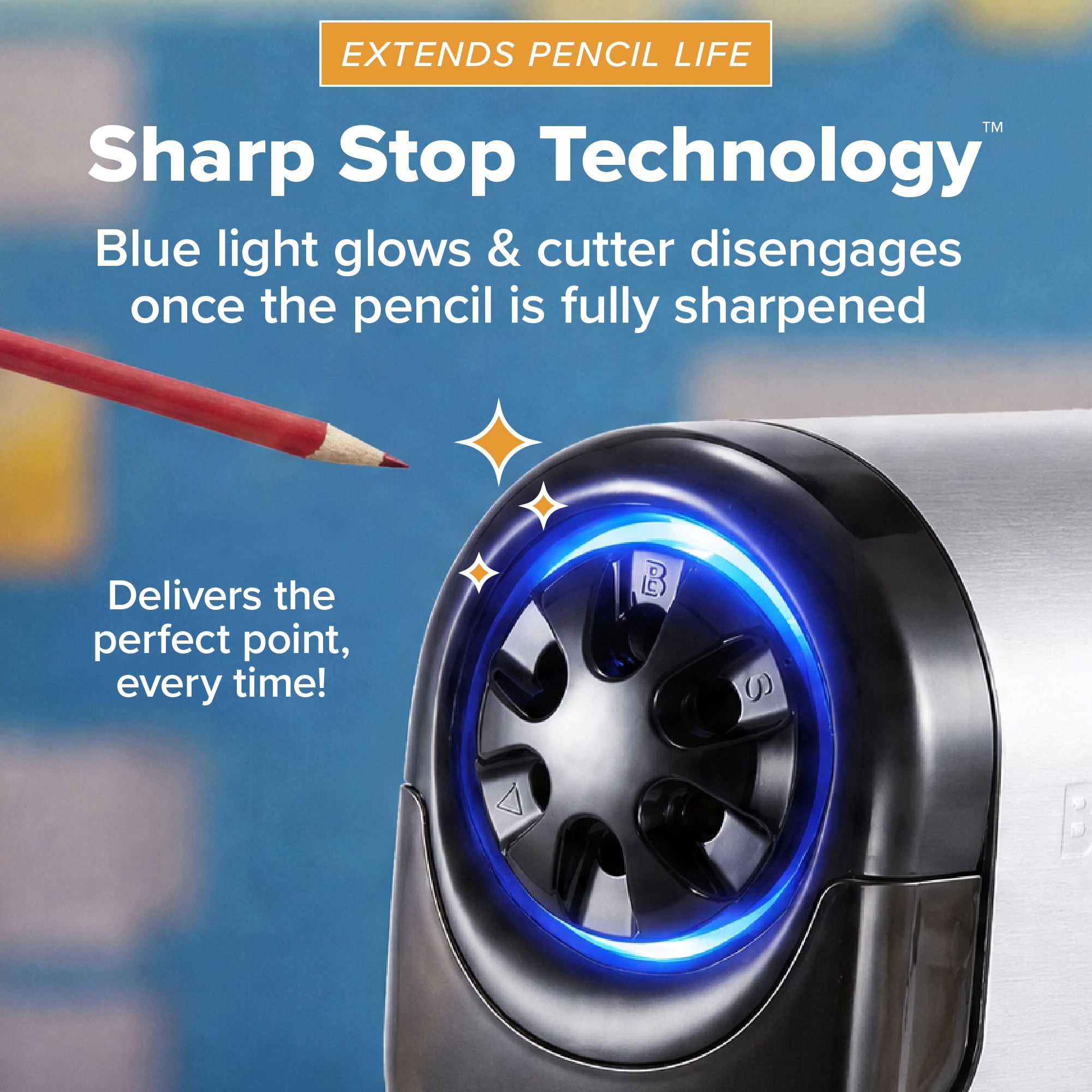 Bostitch Antimicrobial Quietsharp Heavy Duty Classroom Electric Pencil Sharpener
