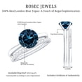 thumbnail image 6 of London Blue Topaz Solitaire Bridal Ring Set with Diamond Enhancer (2 CT, AAA Grade), 14K White Gold, US 12.00, 6 of 9