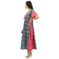 thumbnail image 4 of Bimba Womens Cotton Kaftan Long Pannel Kimono Caftan Drawstring Waist Night Wear, 4 of 8