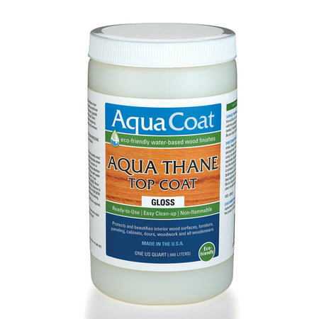 Aqua Coat Aqua Thane Top Coat, Gloss, Qt (Best Top Coat For Painted Furniture)