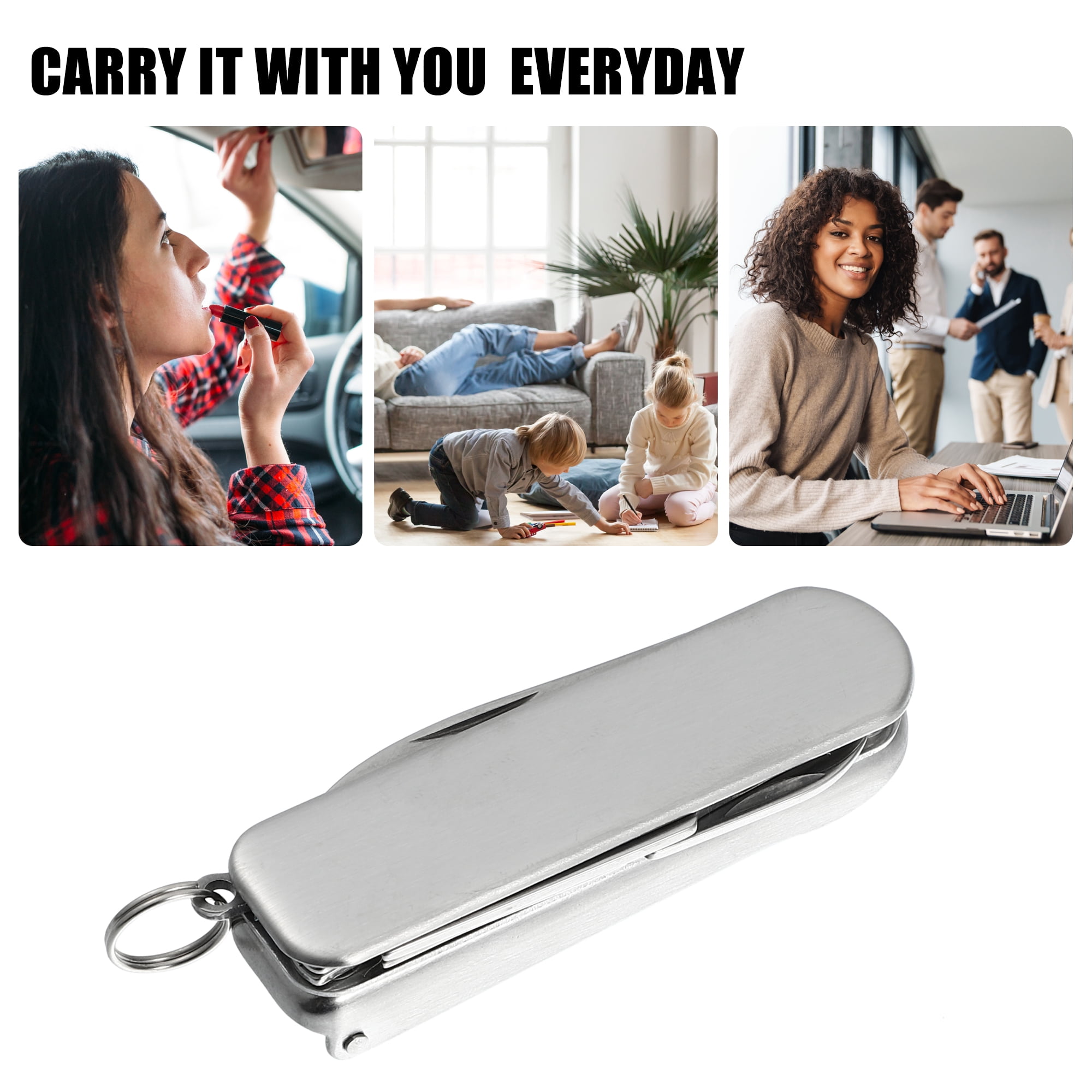 Unique Bargains 1 Pcs Stainless Steel Nail Clippers for Men and Women Silver Tone
