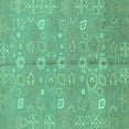 thumbnail image 1 of Ahgly Company Indoor Square Oriental Turquoise Blue Traditional Area Rugs, 4' Square, 1 of 4