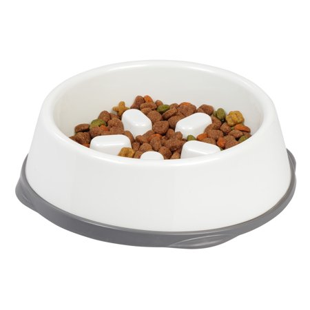 UPC: 0762016474359 | IRIS USA  10  Large Slow Feeding Dog Bowl for Short Snouted Pets  White/Gray