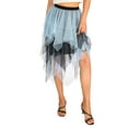 thumbnail image 5 of Coduop Women Midi Skirts Contrast Color Elastic Waist Irregular Multi-Layered Tulle Skirt, 5 of 9