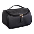 thumbnail image 1 of Bolsa de maquillaje de cuero Artificial de gran capacidad, bolsa de cosméticos de viaje portátil, bolsa de almacenamiento multifunción, organizador con cremallera, bolsa de aseo, 1 of 7