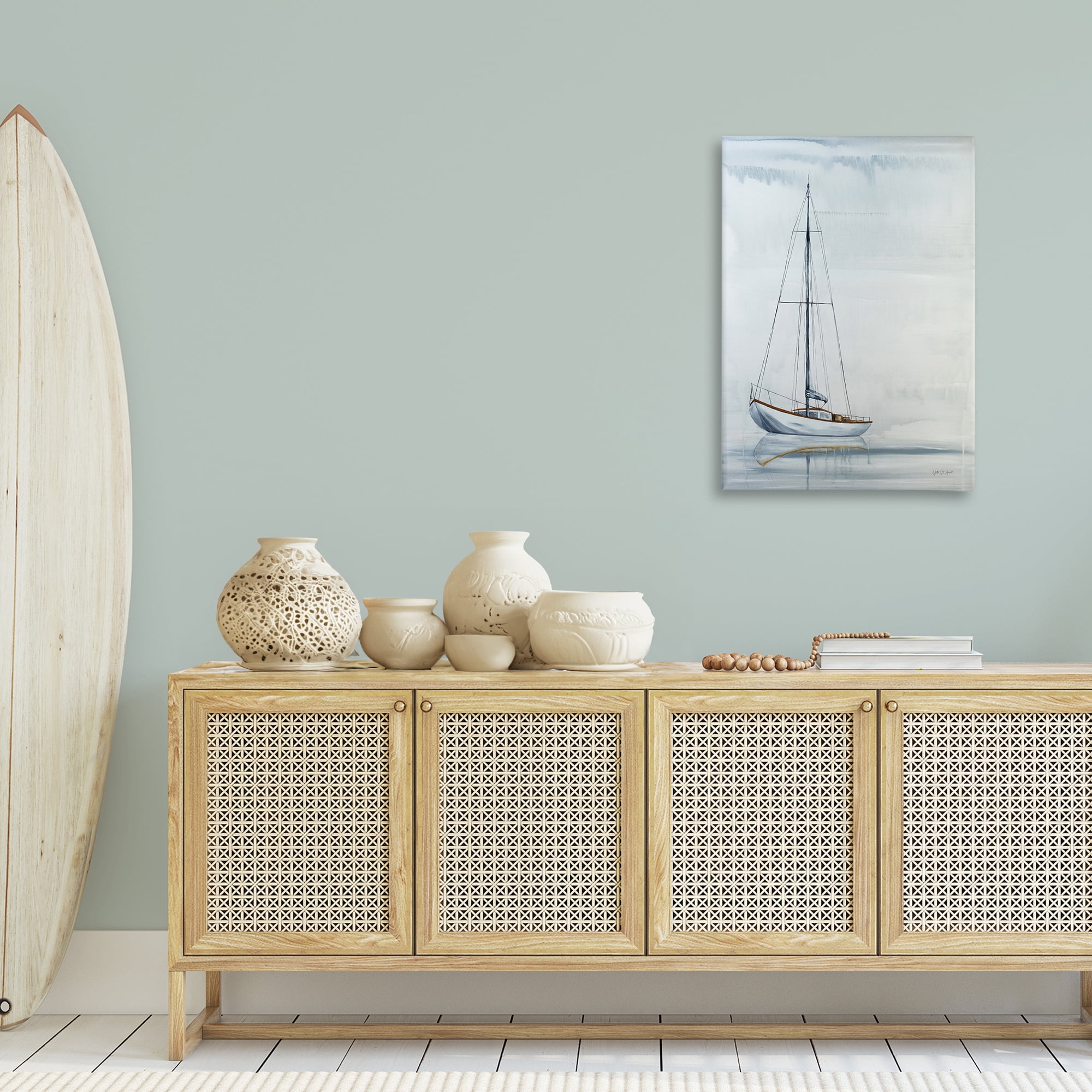 Stupell Industries Sail The Horizon Transportation Painting Gallery Wrapped Canvas Art Print Wall Art, 24 x 36