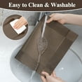 thumbnail image 4 of Vaukki PVC Placemats Set of 6 Heavy Duty Heat Resistant Washable Table Mats for Dining Table, Brown, 4 of 9