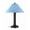 Sky Blue/Black, variant on Catalina Table Lamp 39640 with 3" black body and sky blue Sunbrella shade fabric