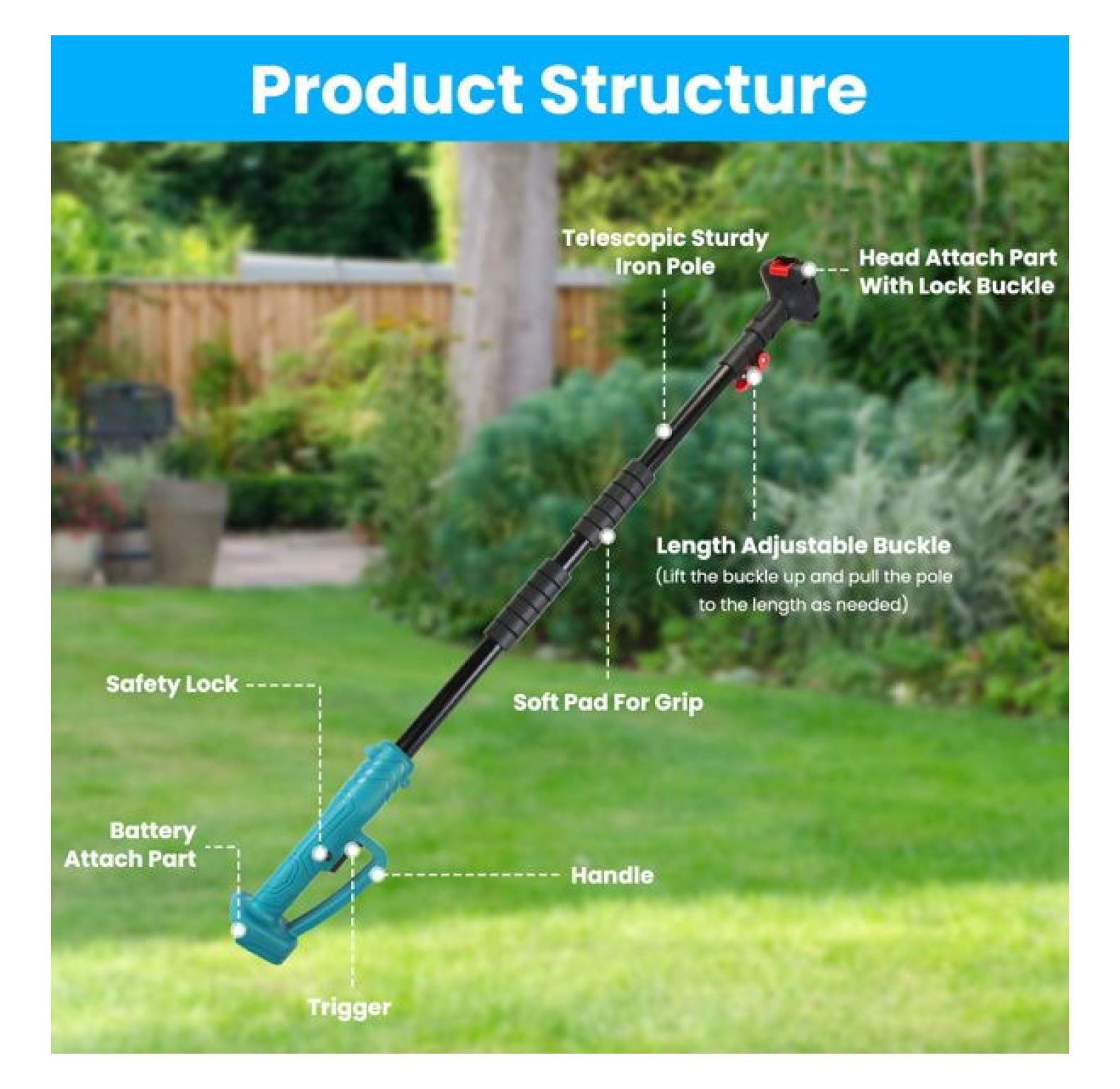 3 In 1 Multifunctional Mini Hedge Trimmer & Grass Shear Electric Cordless Handheld Hedge Trimmer with 90° Rotatable Head Telescopic Extension Pole Gloves Goggles 2Pcs 21V Batteries