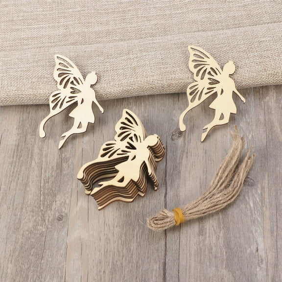 HEANUJJ  10Pcs Unfinished Angel Wings Wood Cutouts Plain Finish Christmas Decor