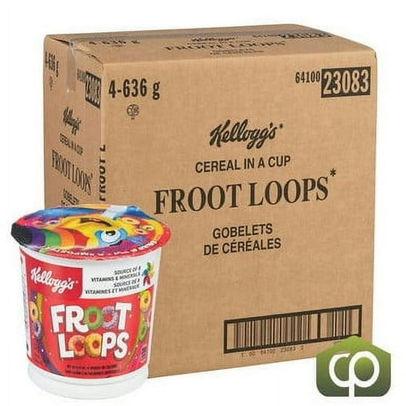 Kellogg's Froot Loops Tasse 53g, 12 CT (4/caisse) - 3.74 lbs - Fabriqué au Canada