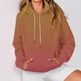 thumbnail image 4 of Fall Hoodies for Womens Fashion Gradient Color Sweatshirts Casual Loose Outdoor Hooded Jackets Round Neck Long Sleeve Hoody Sweatshirt Pullover Winter Outwears Plus Size with Pocket, 4 of 8