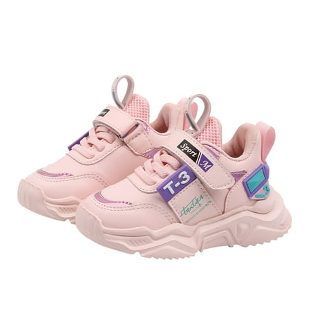 

EHTMSAK Kids Girls Boy Soft Sole First Walkers Shoes Toddler Baby Spring Summer Fall Non-Slip Breathable Sneakers Pink 1Y-5Y 21